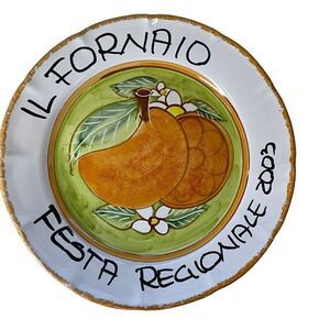CERASELLA Prodotto Vietrese Plate Festa Regionale 2003 Handpainted Orange